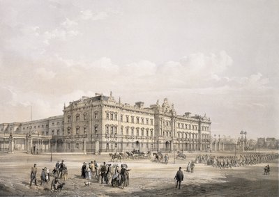 Palacio de Buckingham, grabado por Thomas Picken, pub. 1852 por Lloyd Bros. y Co. de Edmund Walker